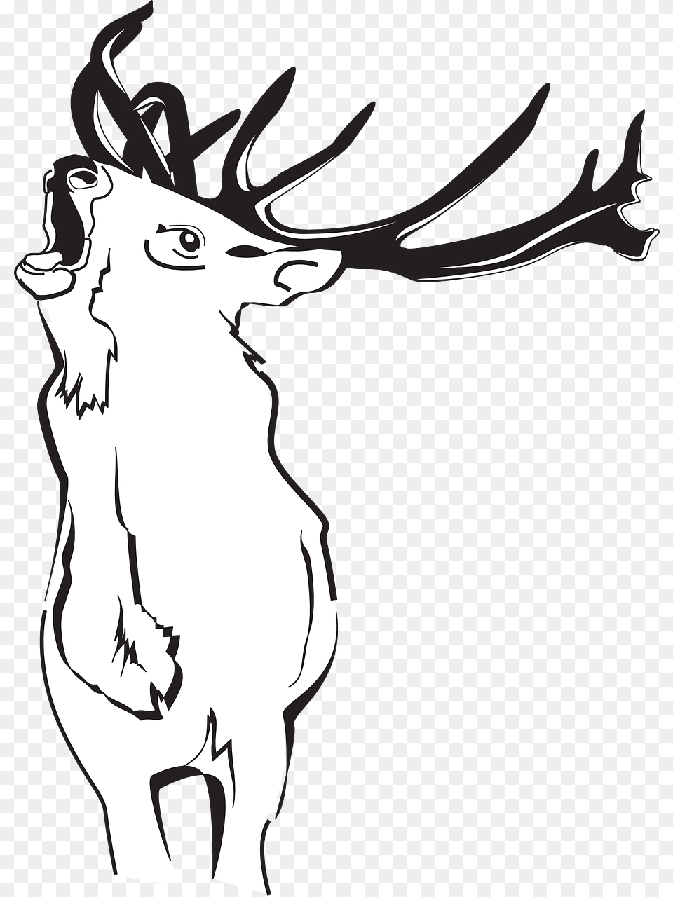 Deer Clipart Deer, Stencil, Animal, Mammal, Wildlife Png Image