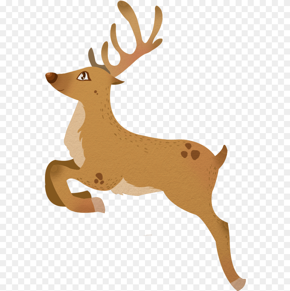 Deer Clipart Rudolph Reindeer Santa Claus Transprent, Animal, Mammal, Wildlife, Elk Free Transparent Png