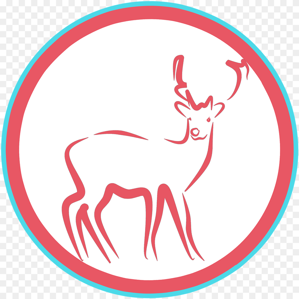 Deer Clipart Sticker Design Logo Circle Roe Deer, Animal, Mammal, Wildlife, Elk Png Image