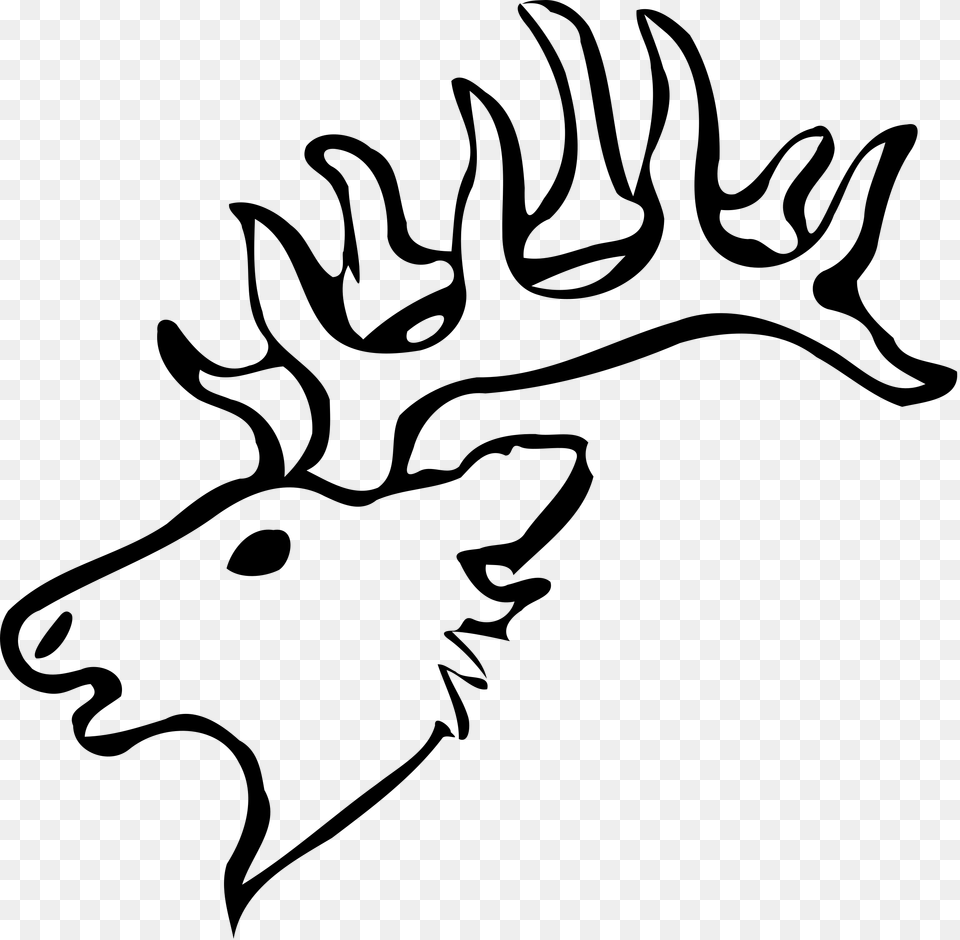 Deer Clipart Traceable, Gray Free Transparent Png