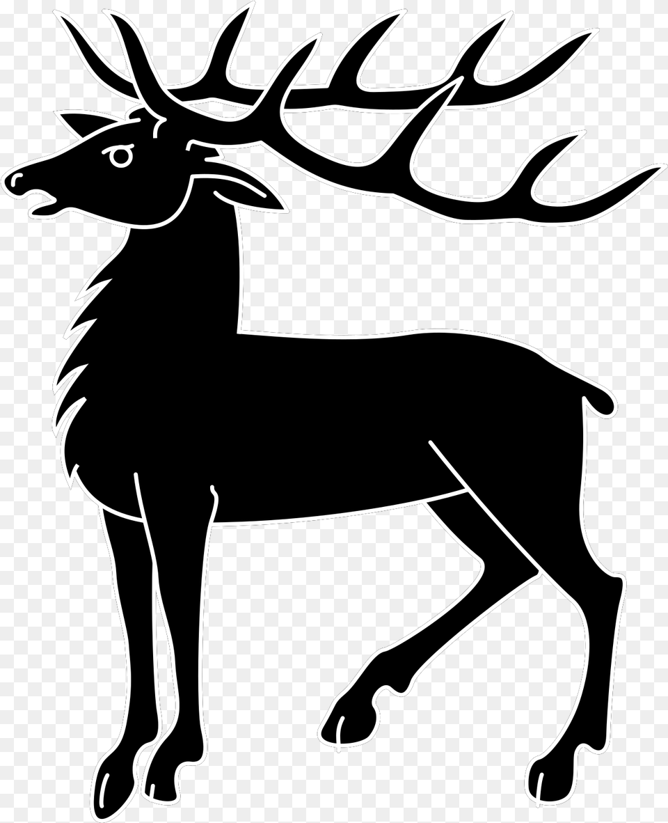 Deer Coat Of Arms, Animal, Mammal, Wildlife, Stencil Free Transparent Png