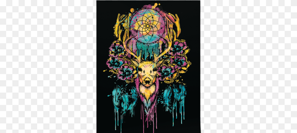 Deer Dreamcatcher Abstract Poster Inspired Posters Deer Dreamcatcher Abstract Poster, Modern Art, Art, Graphics, Floral Design Free Png