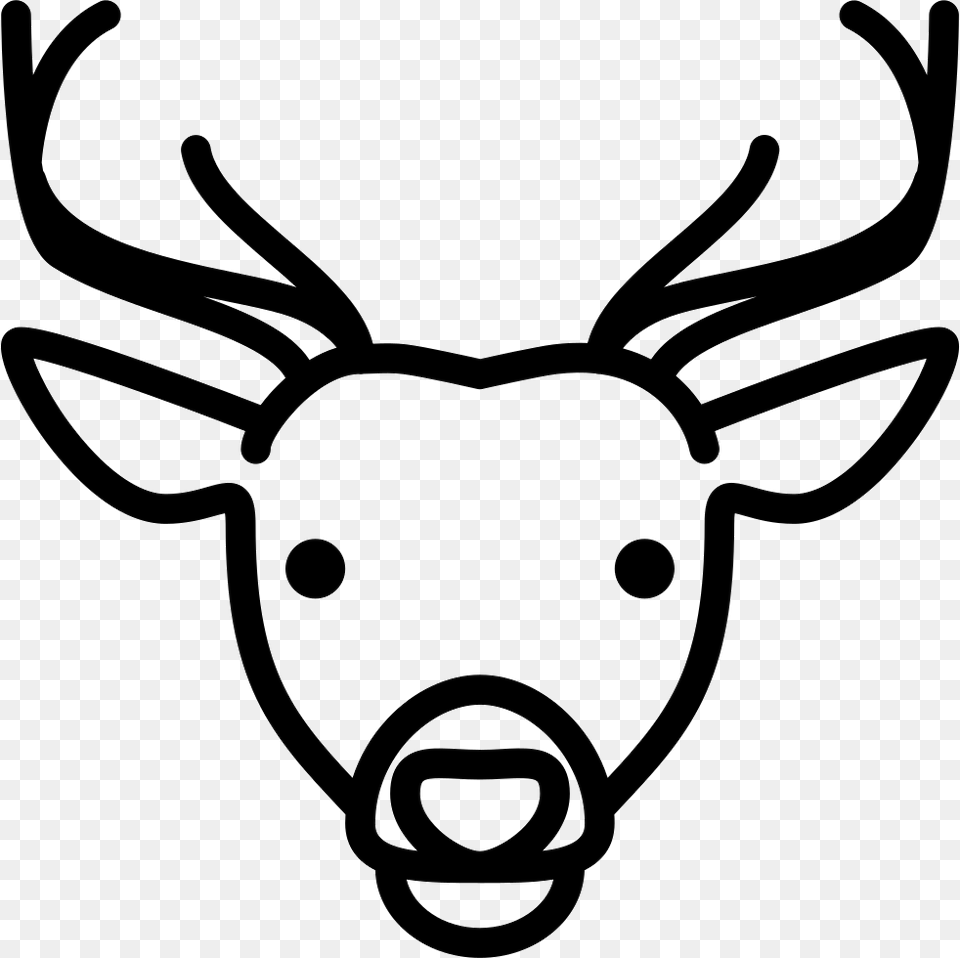 Deer Head Animal Icons Deer, Mammal, Stencil, Wildlife, Antler Free Transparent Png