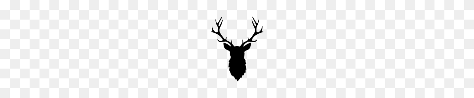 Deer Head Black And White Transparent Deer Head Black, Gray Png Image