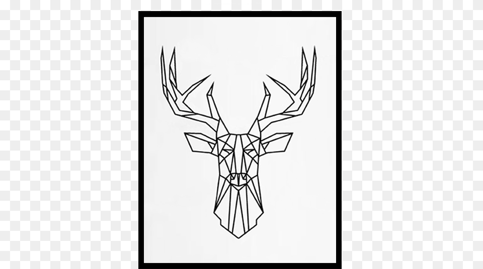 Deer Head Canvas Art Print Deer Triangles, Animal, Mammal, Wildlife, Person Free Png Download