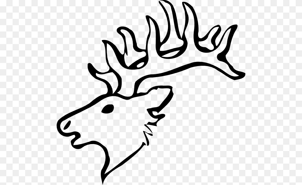 Deer Head Clip Art Free Vector, Antler, Stencil, Animal, Mammal Png Image
