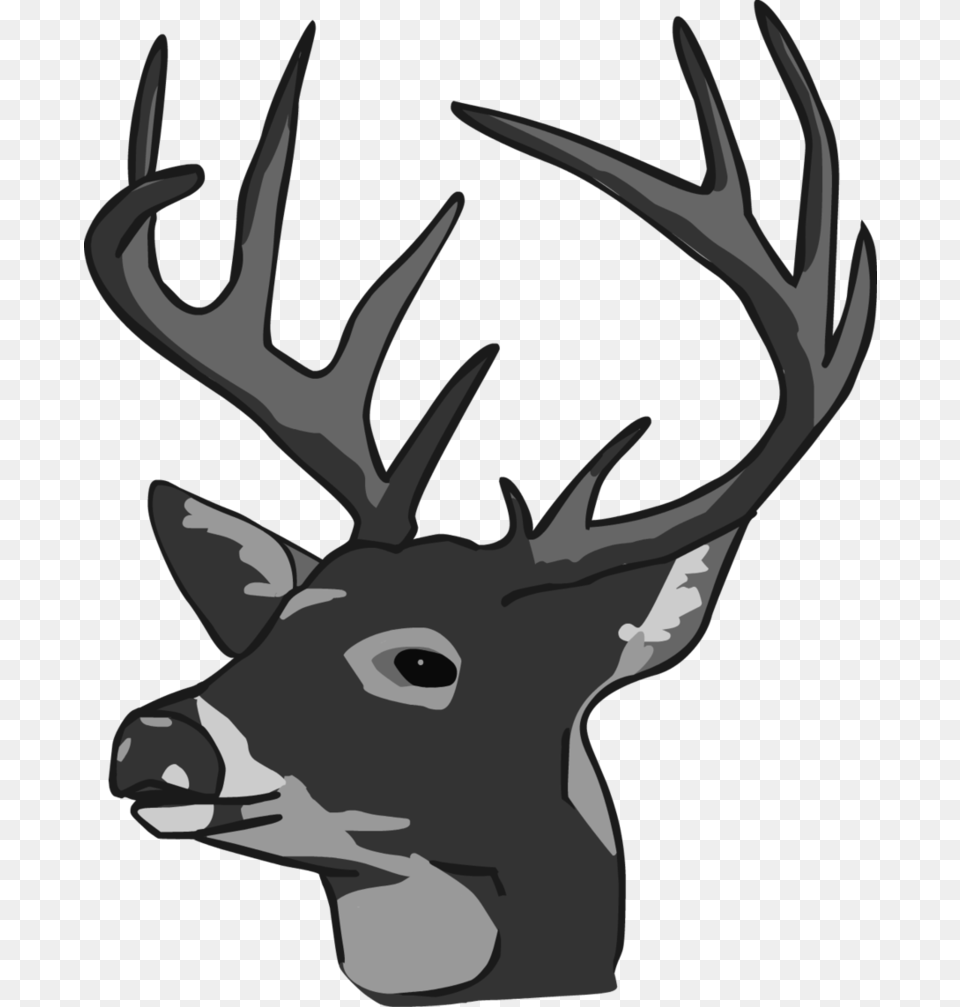 Deer Head Clipart Black And White Deer Head Clip Art, Animal, Mammal, Wildlife, Antler Free Transparent Png