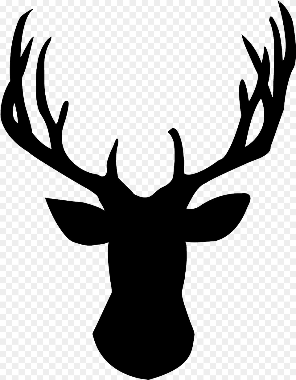 Deer Head Silhouette, Antler, Animal, Mammal, Wildlife Free Png