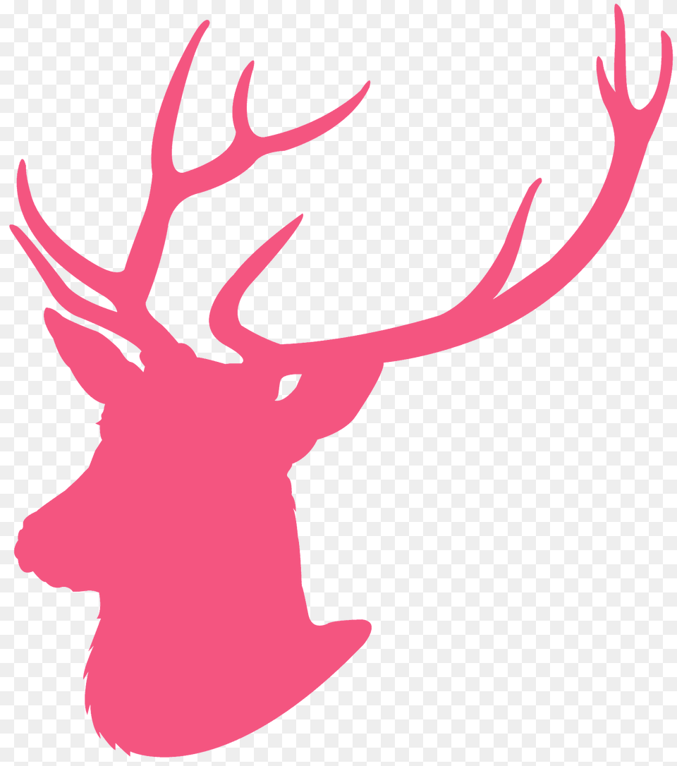 Deer Head Silhouette, Animal, Antler, Mammal, Wildlife Free Png Download