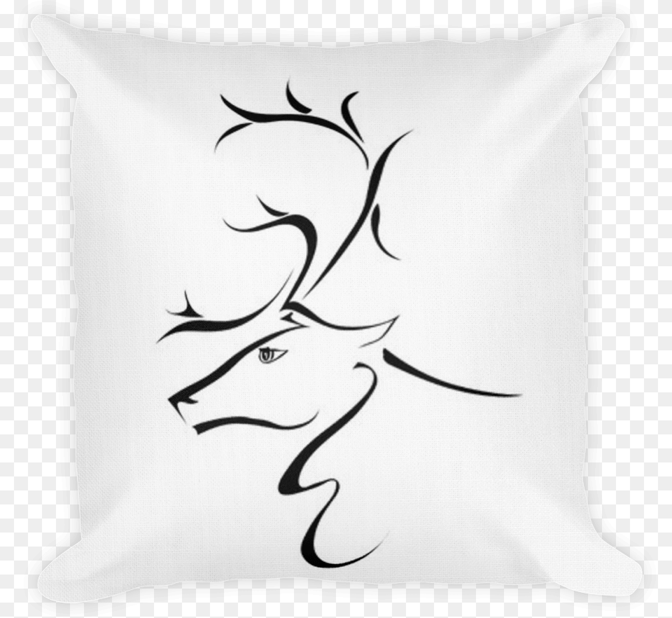 Deer Head Silhouette Ciervo De Perfil Dibujo, Pillow, Cushion, Home Decor, Adult Free Png