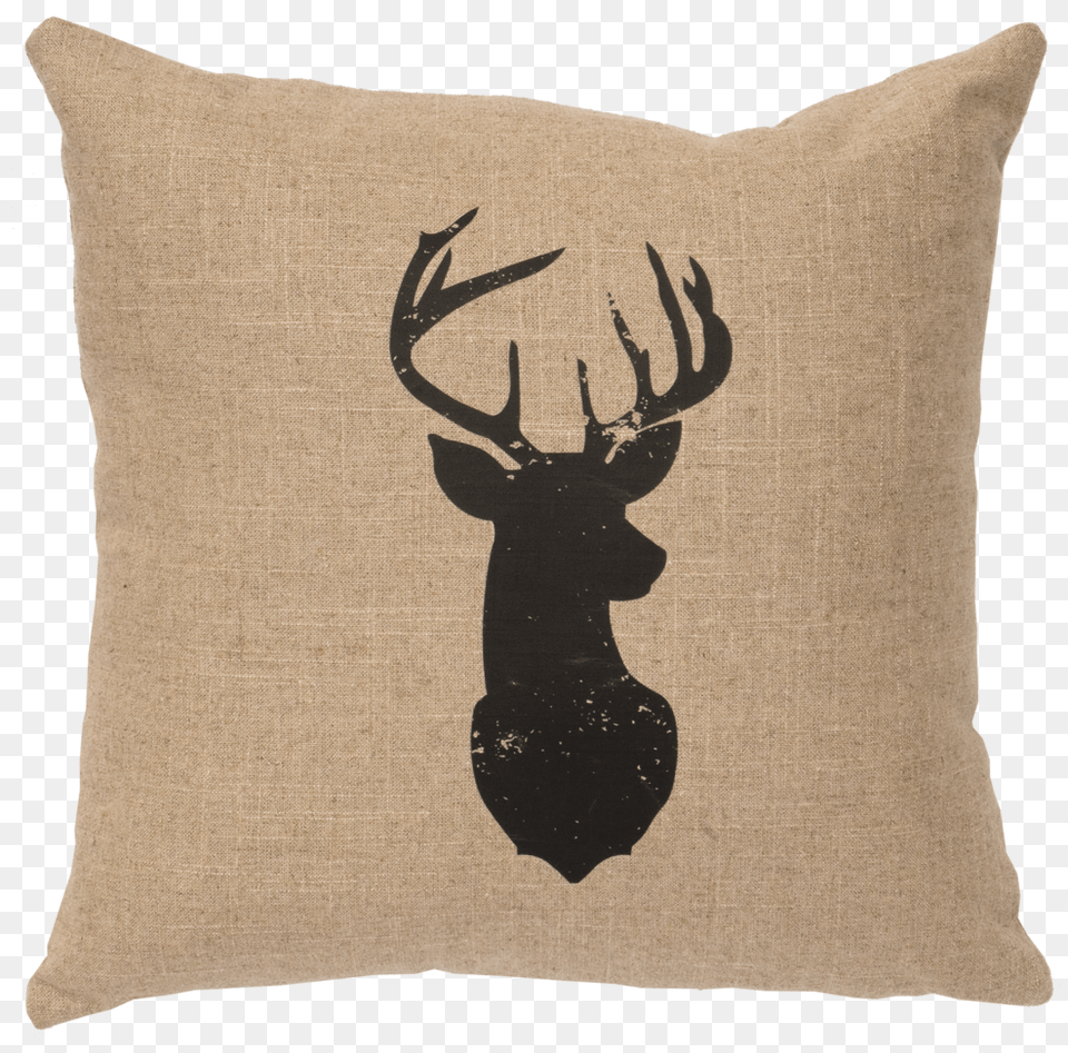 Deer Head Silhouette Patronus Harry Potter Black And White, Animal, Mammal, Home Decor, Cushion Free Transparent Png