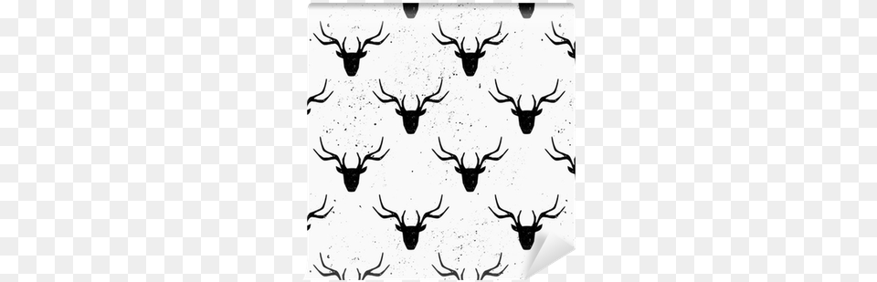 Deer Head Silhouette Seamless Pattern Wallpaper Pixers 240x40 Cm Pillowcases Microfibre Geometric Pattern, Animal, Antler, Mammal, Wildlife Png