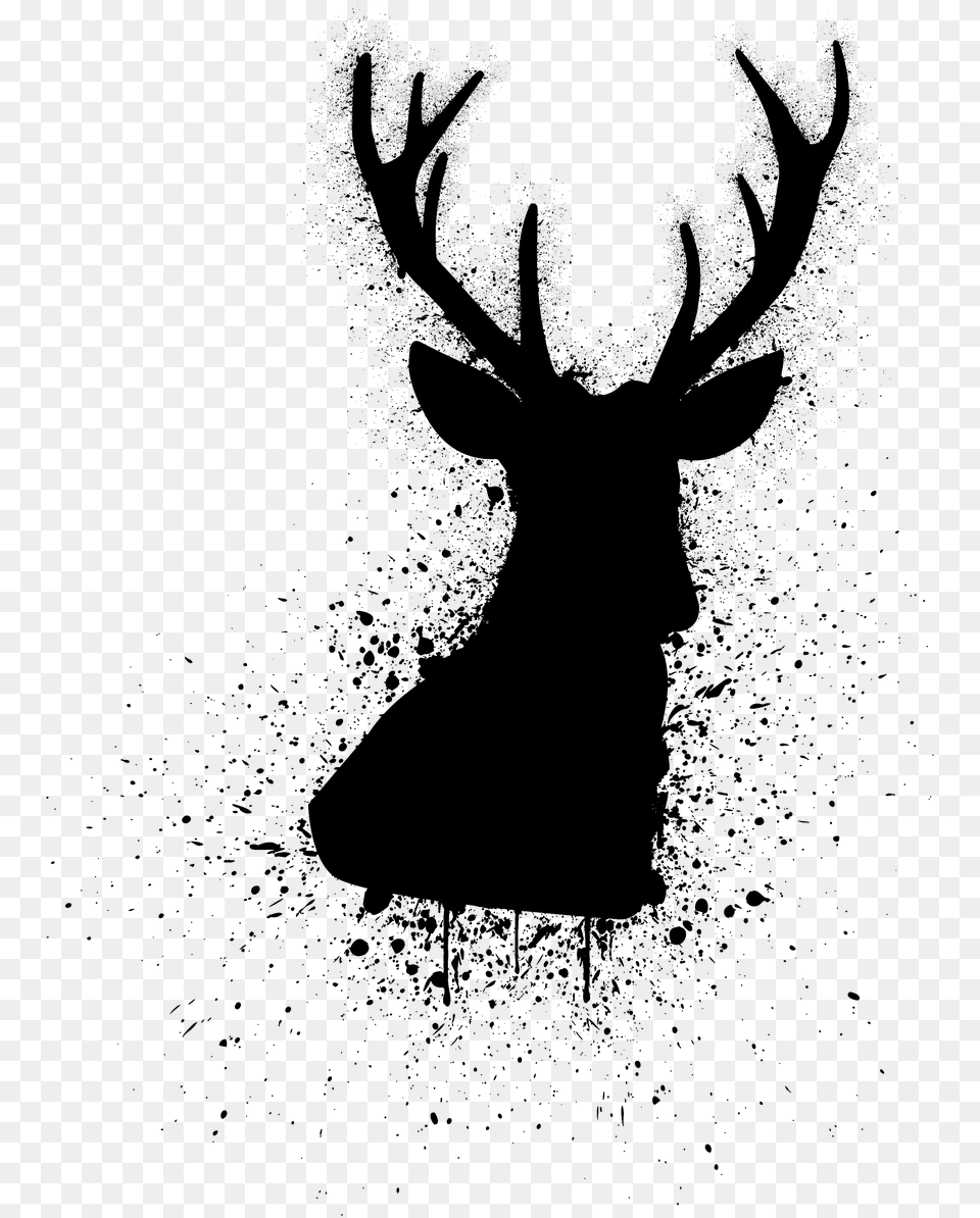 Deer Head Vector, Gray Free Transparent Png