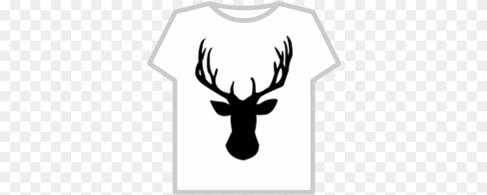 Deer Headpngpic Roblox Deer Head Black And White Clipart, Clothing, T-shirt, Animal, Mammal Free Png Download