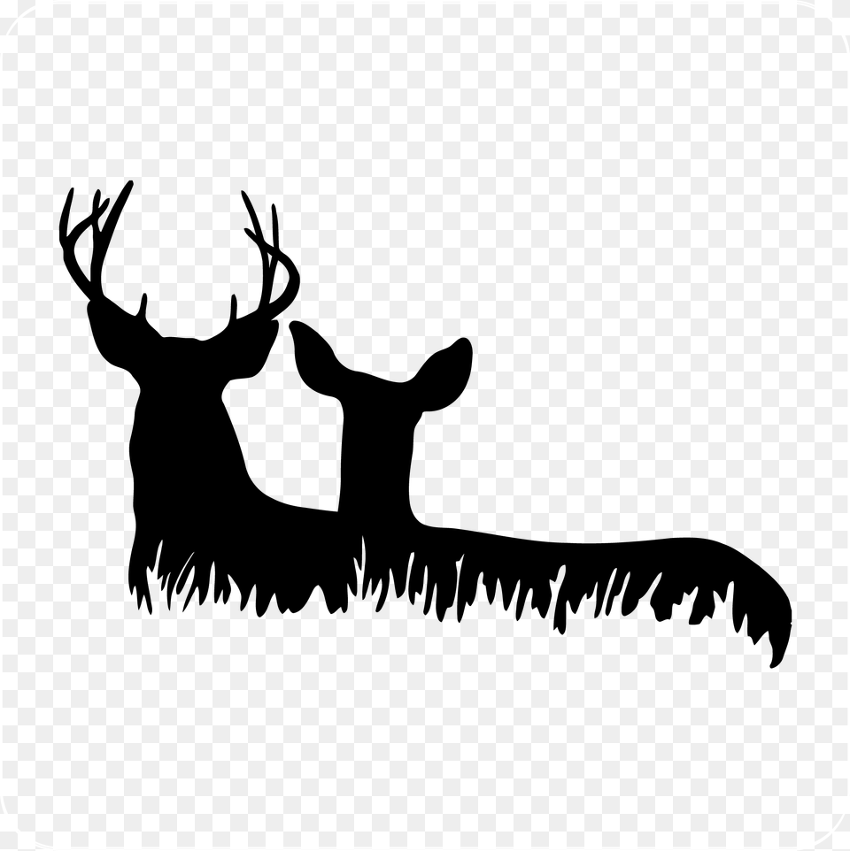 Deer Heads In Grass Decal Deer Hunting Logos Designs, Animal, Elk, Mammal, Silhouette Png Image