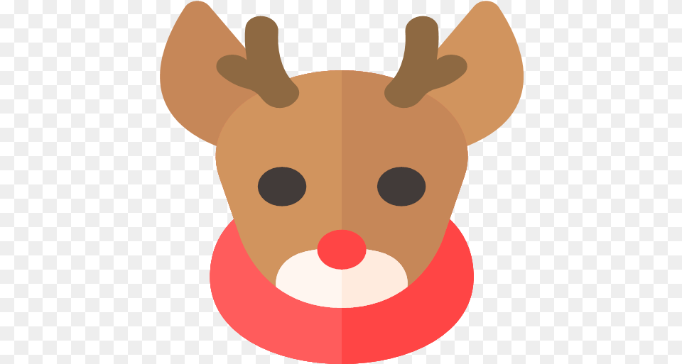 Deer Holiday Reindeer Xmas Icon Merry Flat Christmas, Animal, Mammal, Wildlife, Baby Free Png Download