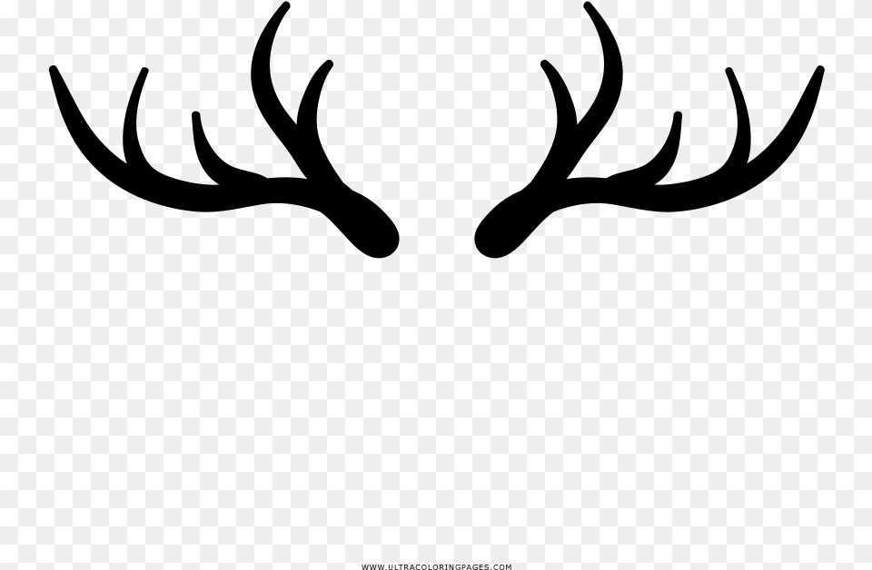Deer Horns Coloring, Gray Png