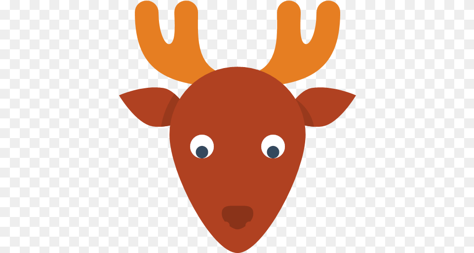 Deer Icon Christmas Flat Color Icons Deer Simple Clipart, Animal, Mammal, Wildlife, Baby Free Png