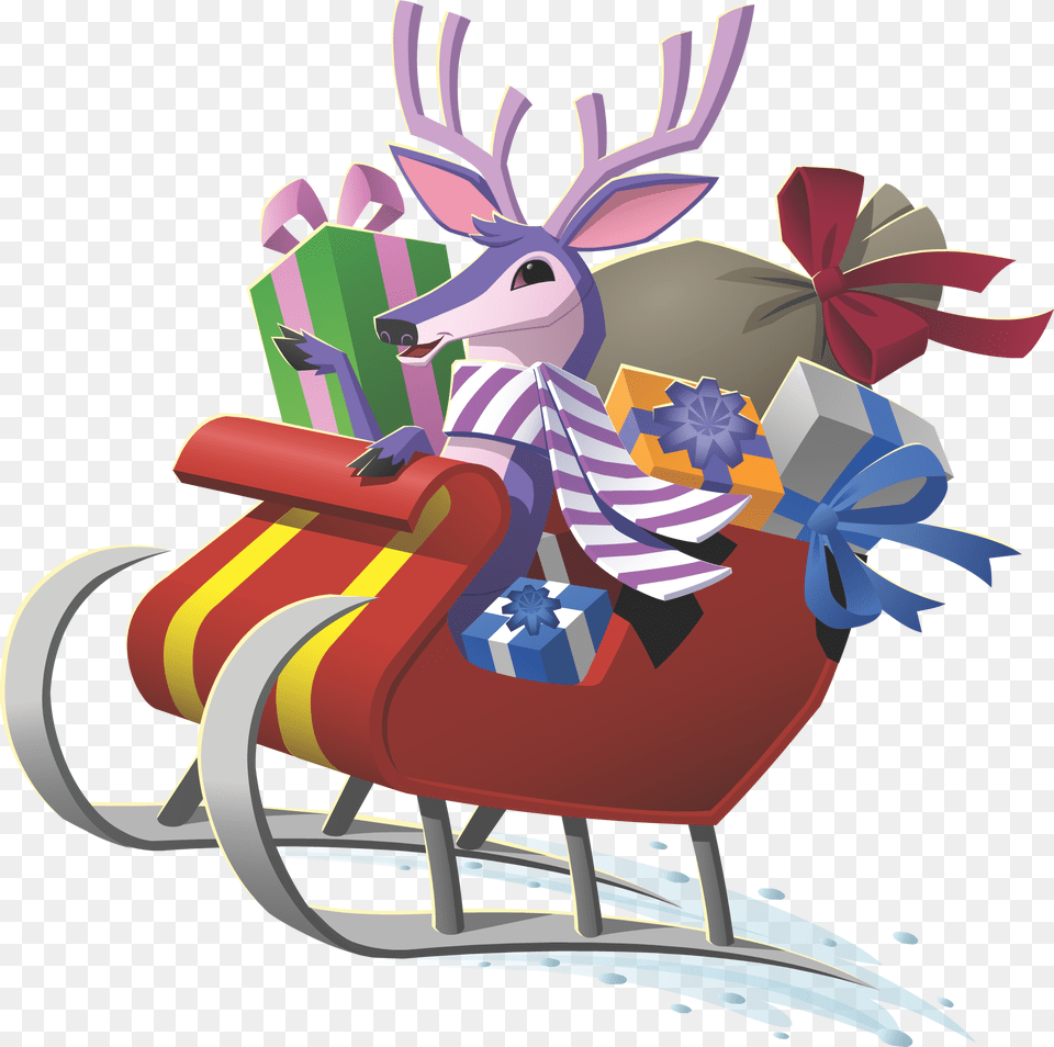 Deer In Sleigh Animal Jam Deer Clipart Transparent, Mammal, Wildlife, Dynamite, Weapon Png