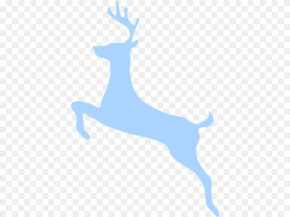 Deer Jumping Silhouette Blue Isolated Wildlife Matt Pond Pa Emblems, Animal, Mammal, Elk, Baby Free Png