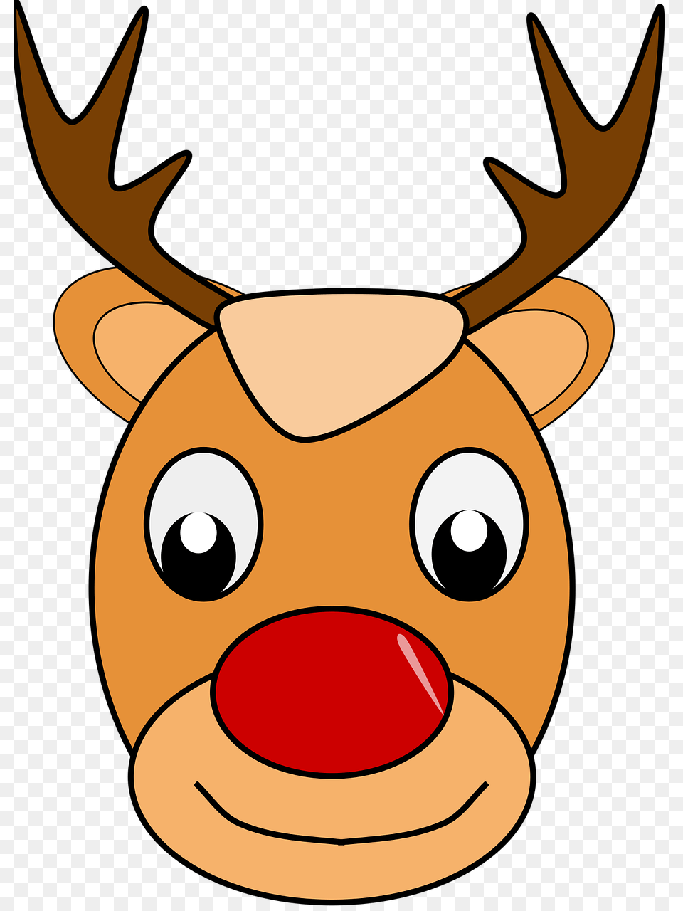 Deer Rudolph Santa Claus Christmas Kids Cartoon Gambar Wajah Rusa Kartun, Animal, Mammal, Wildlife, Elk Png