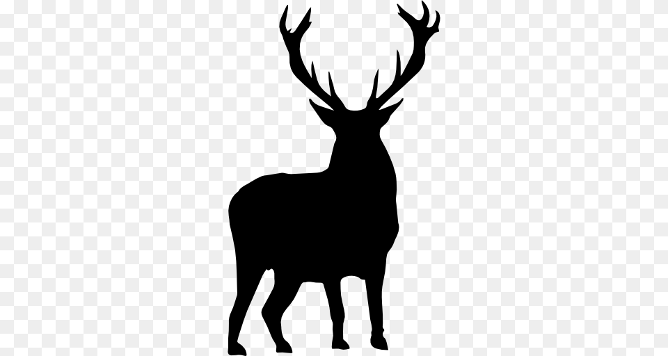 Deer Silhouette, Animal, Mammal, Wildlife, Elk Png Image
