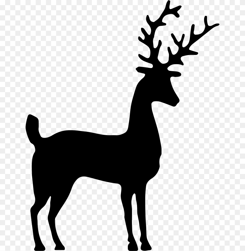 Deer Silhouette Icono De Ciervo, Animal, Mammal, Stencil, Wildlife Free Png