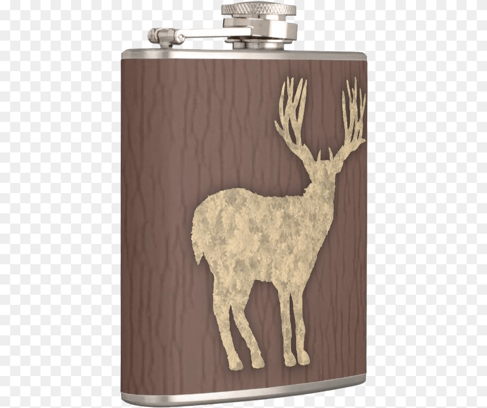 Deer Silhouette On Pocket Size Flask Sideview Elk, Animal, Mammal, Wildlife Free Transparent Png