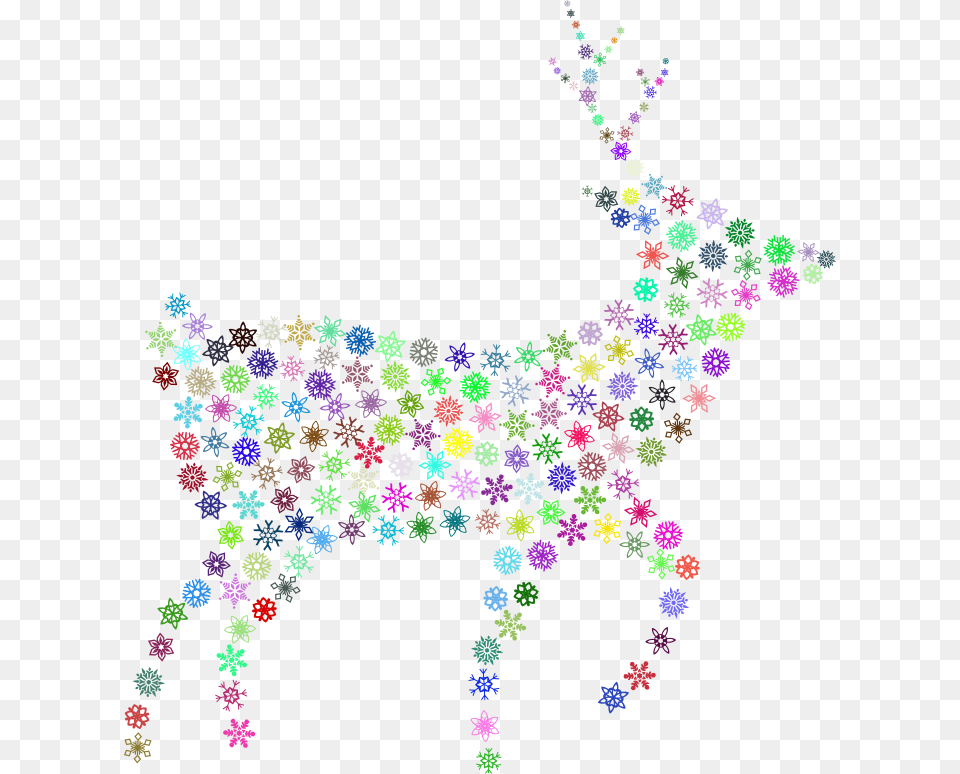 Deer Silhouette Snowflakes Prismatic Craft, Accessories, Art, Graphics, Pattern Free Png