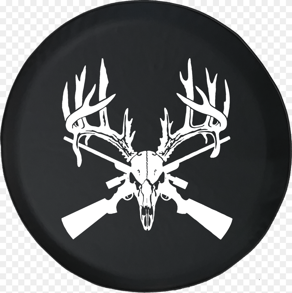 Deer Skull Big Rack Crossed Hunting Rifles Deer Skull Gun Rifle, Antler Free Transparent Png