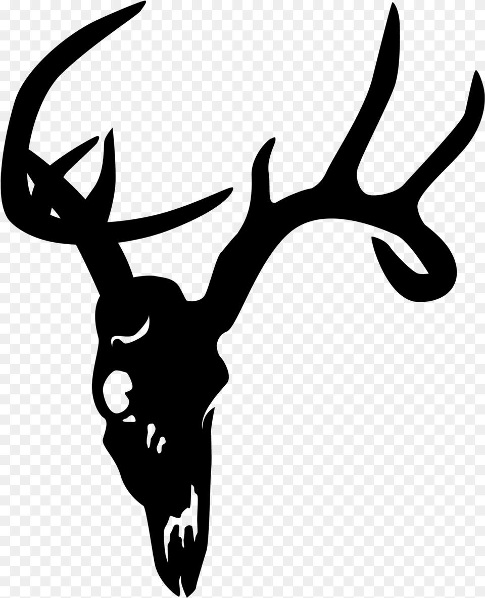 Deer Skull Black Deer Skull, Gray Free Png