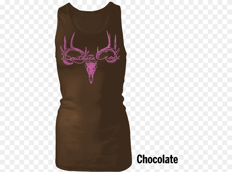 Deer Skull Logo Chocolate Tank Top Medium Tank Tops Elk, Clothing, Tank Top, Dress Png Image