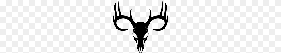 Deer Skull Silhouette, Gray Png Image