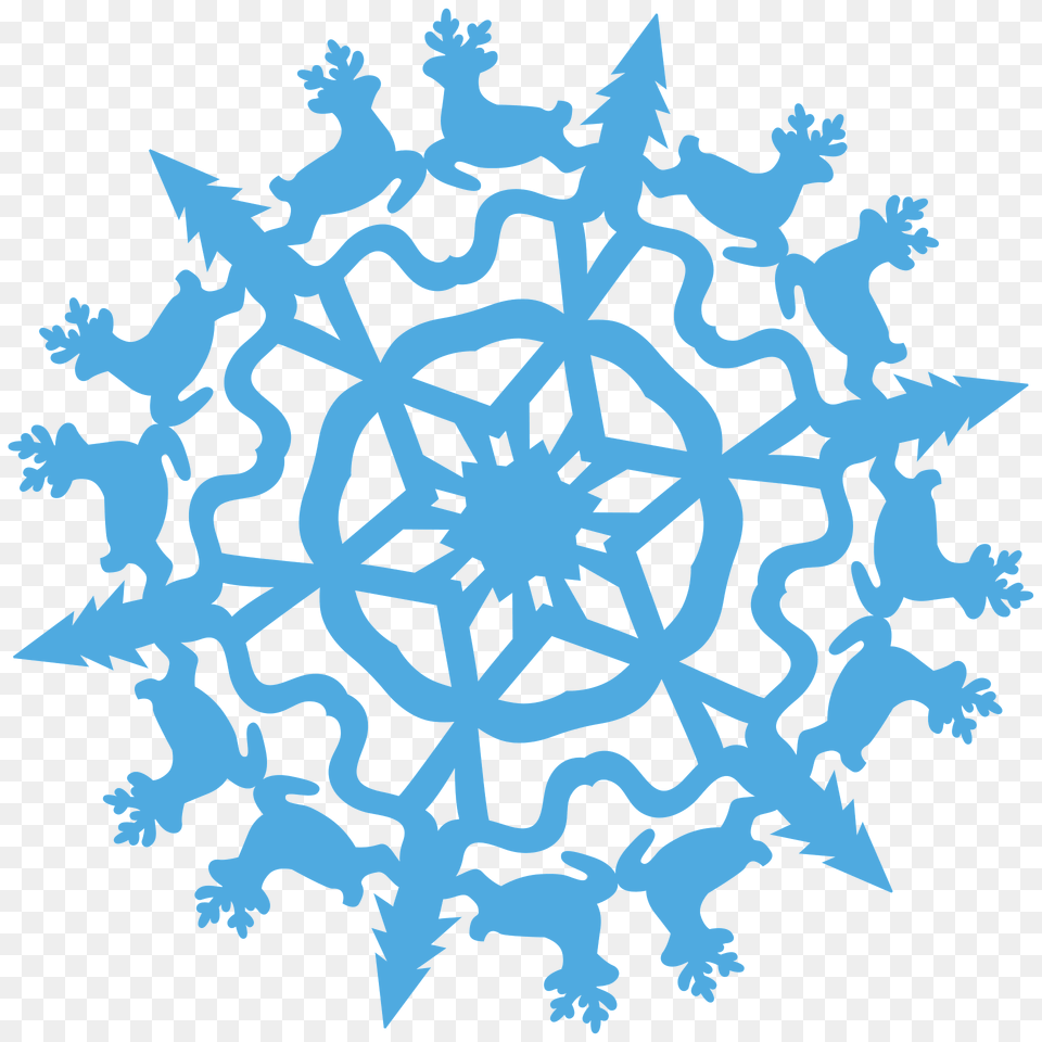 Deer Snowflake Clipart, Nature, Outdoors, Pattern, Snow Free Png Download