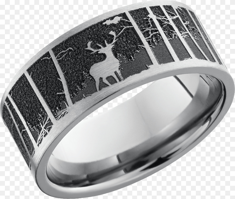 Deer Wedding Band For Men Country Wedding Rings For Guys, Accessories, Jewelry, Ring, Silver Free Png