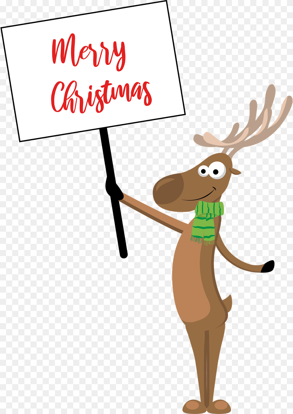 Deer Wishing Merry Christmas Clipart, Animal, Mammal, Wildlife, Elk Free Transparent Png