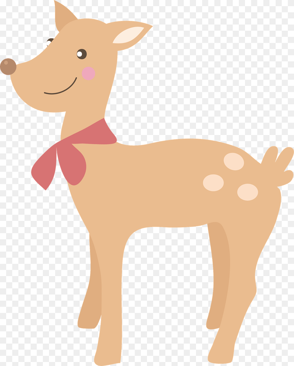 Deer With A Red Bowtie Clipart, Animal, Mammal, Wildlife, Pig Png