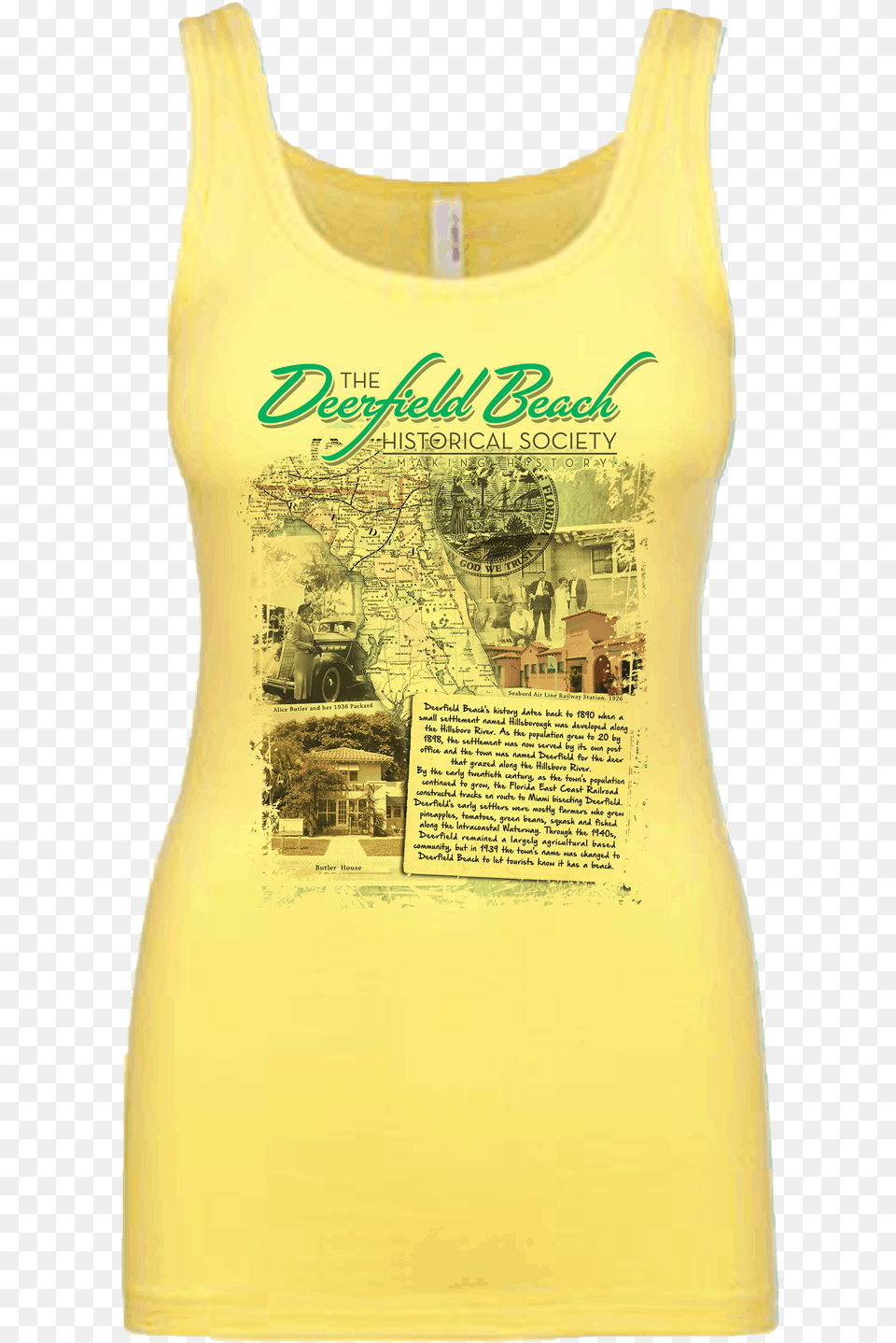 Deerfield Beach Historical Society, Clothing, Tank Top, Person, Machine Png