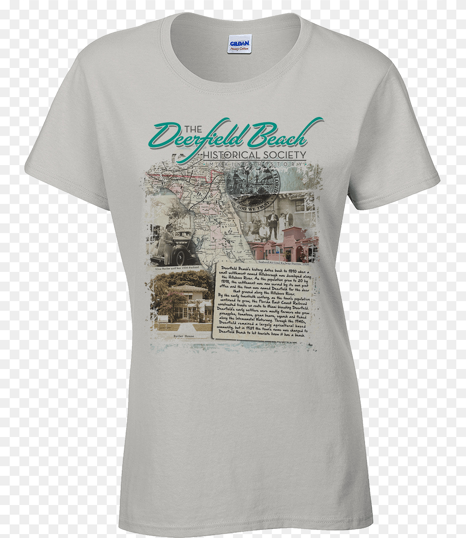 Deerfield Beach Historical Society T Shirt Women, Clothing, T-shirt, Machine, Wheel Png Image