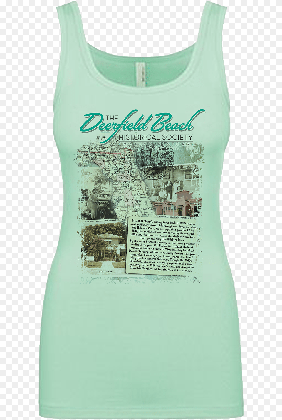 Deerfield Beach Historical Society Top, Clothing, Tank Top, Adult, Female Free Transparent Png
