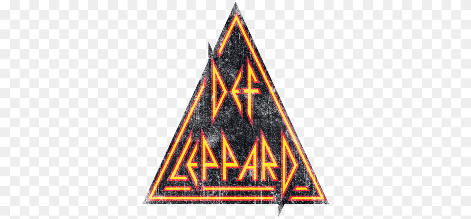 Def Leppard Distressed Logo Men39s V Neck T Shirt Def Leppard Logo, Triangle Free Png