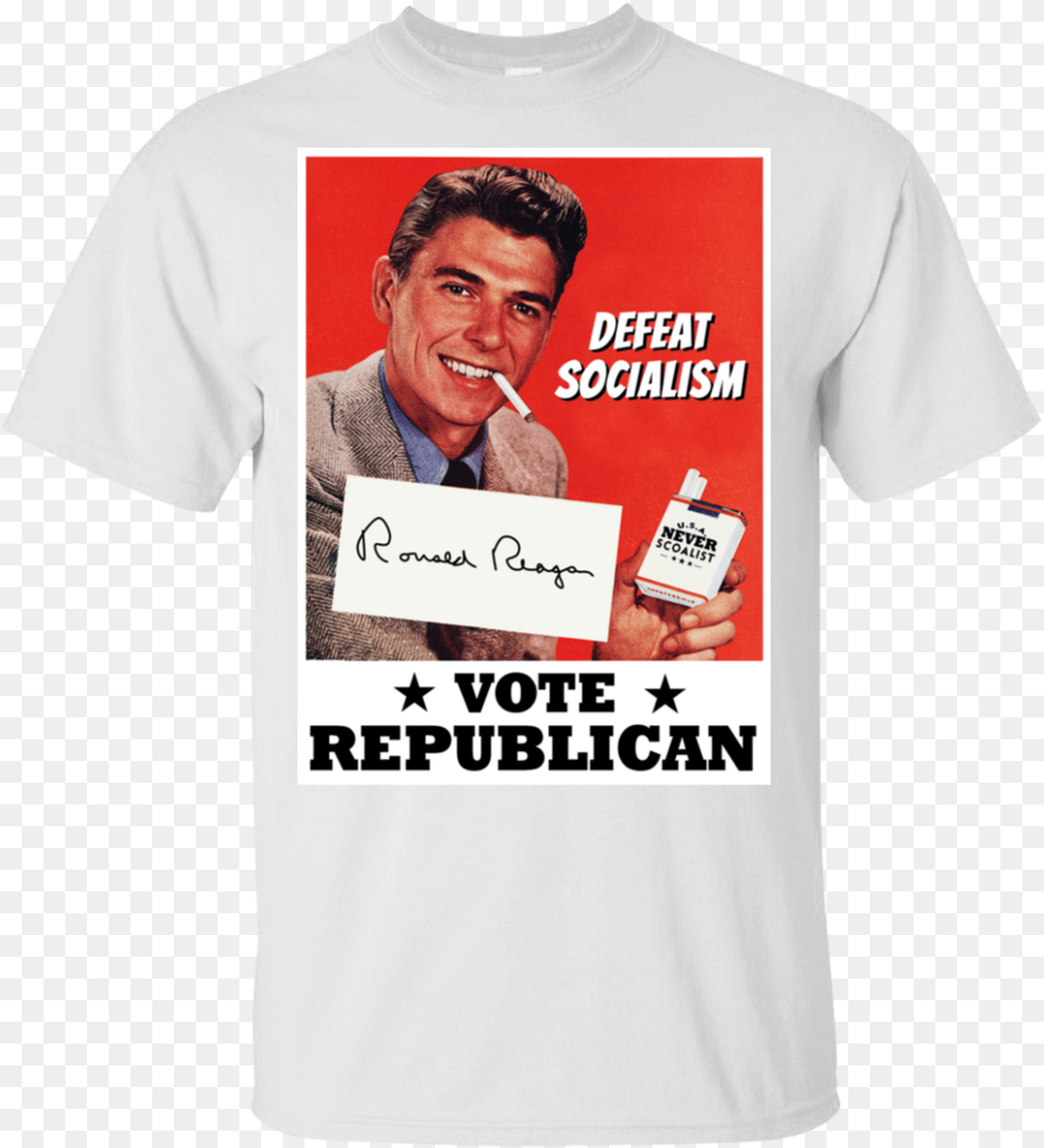 Defeat Socialism Ronald Reagan, T-shirt, Clothing, Person, Man Free Transparent Png