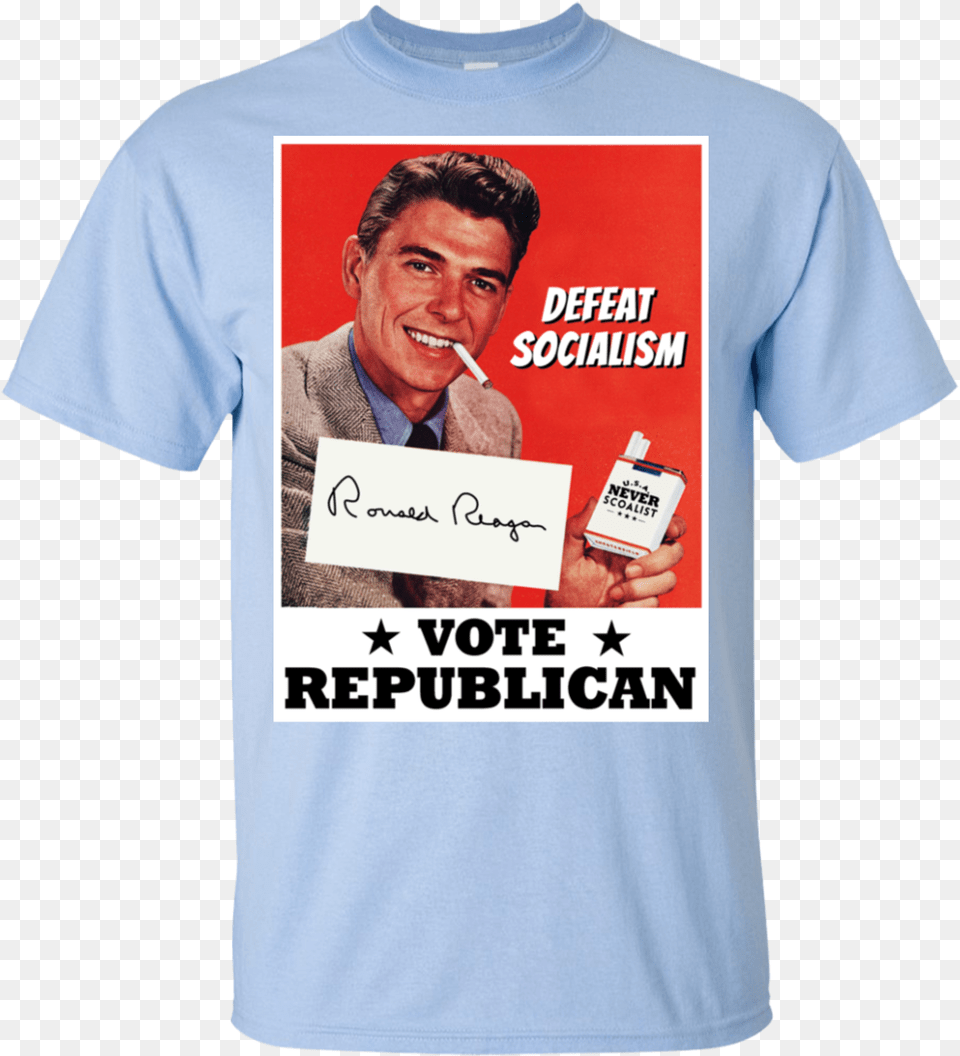 Defeat Socialism Ronald Reagan, T-shirt, Clothing, Person, Man Free Png