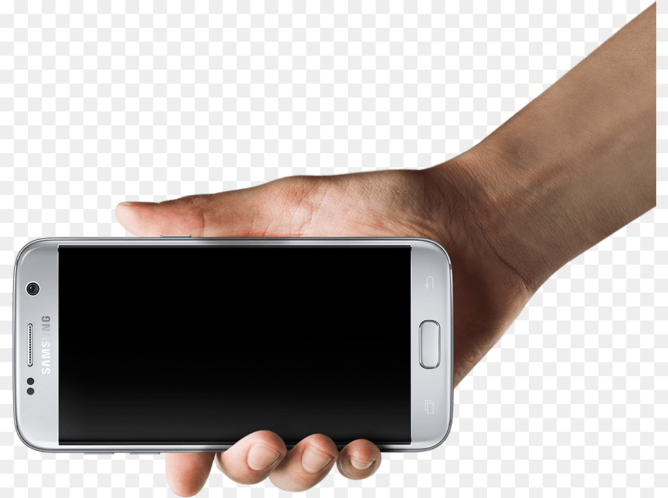 Defined Hand Holding Galaxy S7 Edge Horizontally S7 Edge In Hand, Electronics, Mobile Phone, Phone, Iphone Free Transparent Png