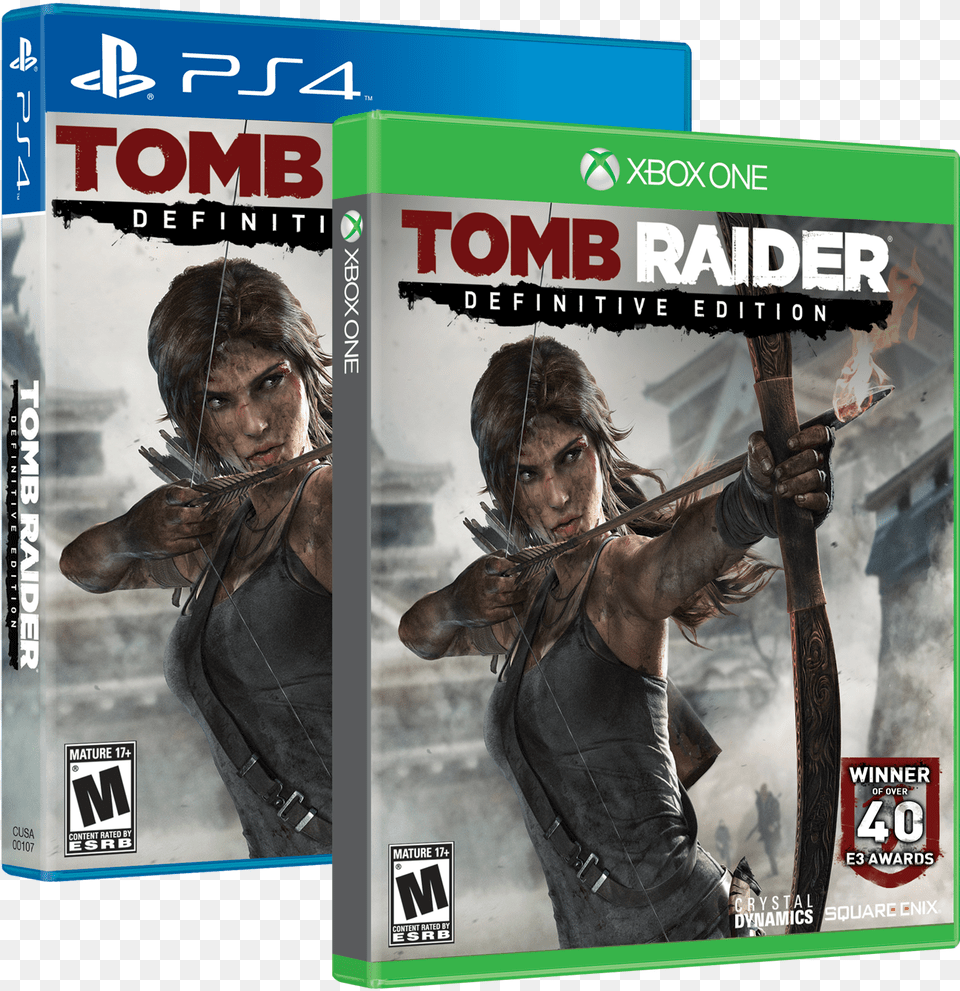 Definitive Edition Revealed At Vgxas Revealed During Tomb Raider Definitive Ps4 Cover, Advertisement, Adult, Person, Man Png