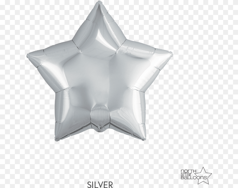 Deflated Balloon Silver Star Foil Balloon, Animal, Fish, Sea Life, Shark Png