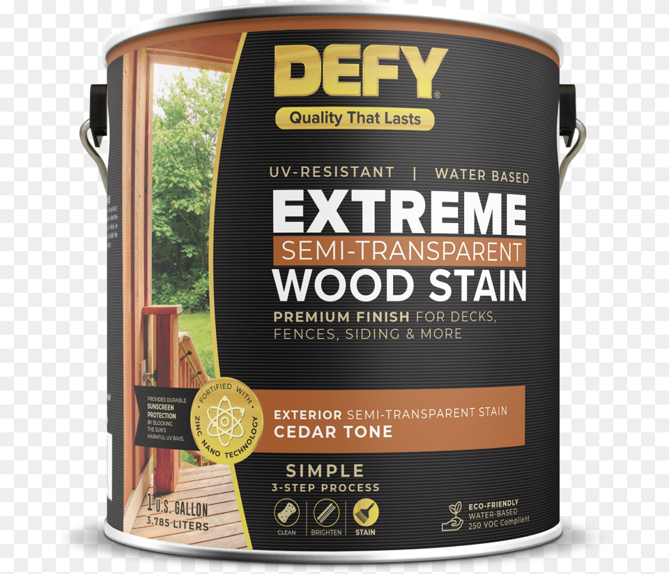 Defy Extreme Stain 1 Gallon Defy Extreme Wood Stain, Can, Tin, Advertisement, Poster Png Image