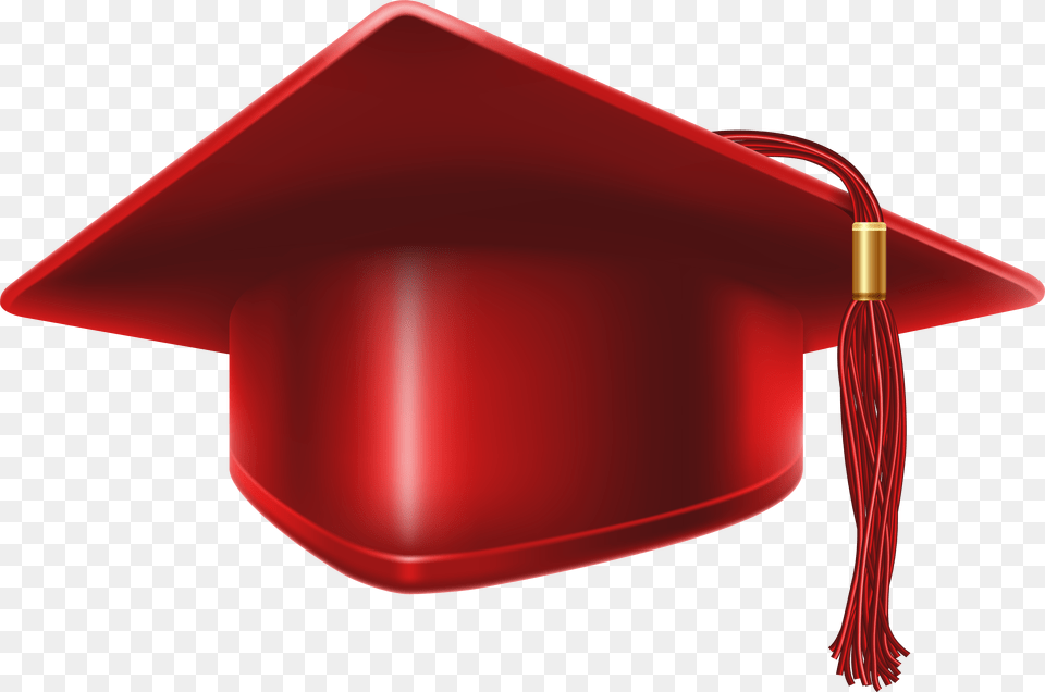 Degree Hat Red Graduation Caps Png Image