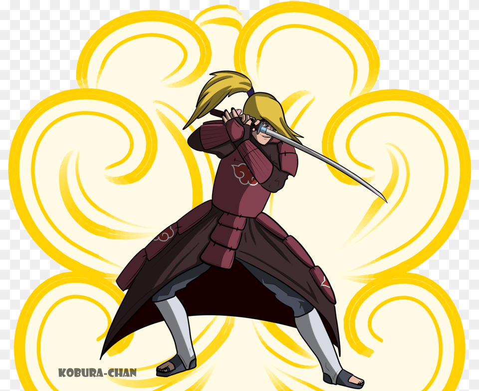 Deidara Akatsuki Samurai Au Illustration, Book, Comics, Publication, Person Free Png