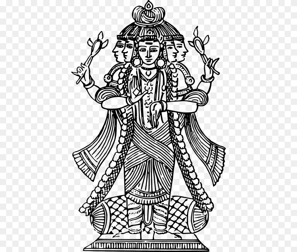 Deity God Hindu Hinduism Black And White, Gray Free Transparent Png